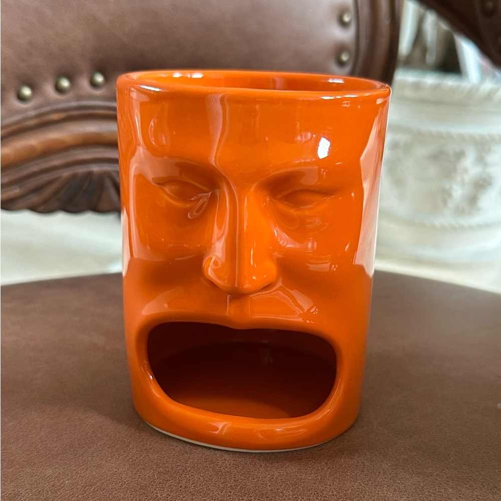 Cordon Bleu Big Mouth Coffee and Cookie mug - orange ceramic, tea